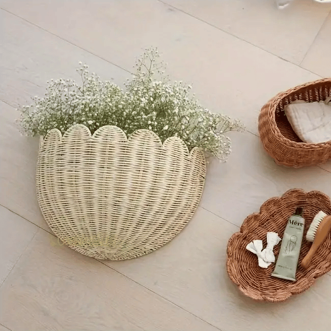 🔥Chic Handwoven Rattan Wall Basket