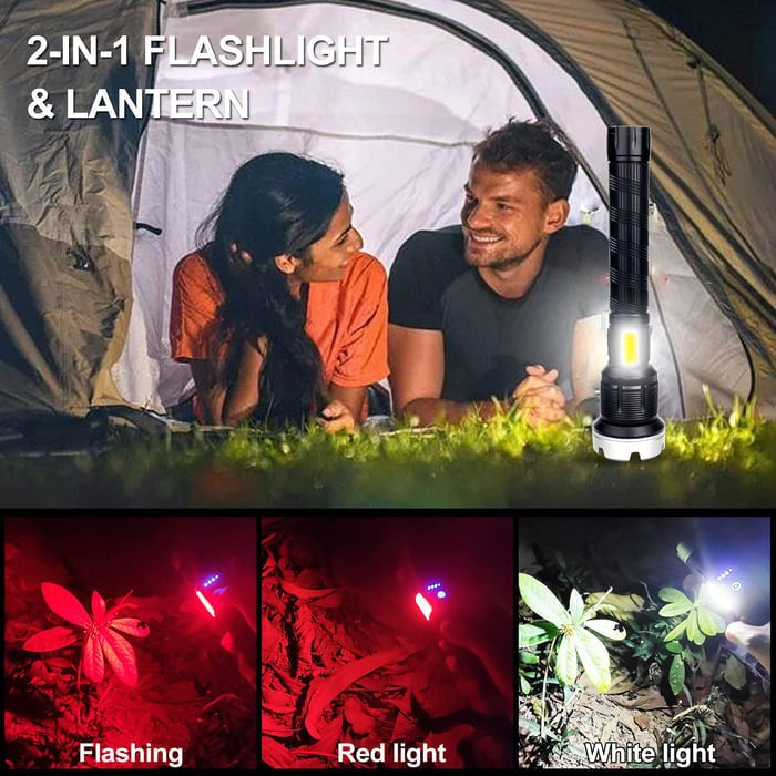 🔥LAST DAY SALE 49% OFF🔥 - LED Rechargeable Tactical Laser Flashlight High Lumens