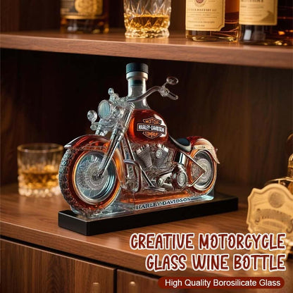 Creative Motorcycle Glass Wine Bottle