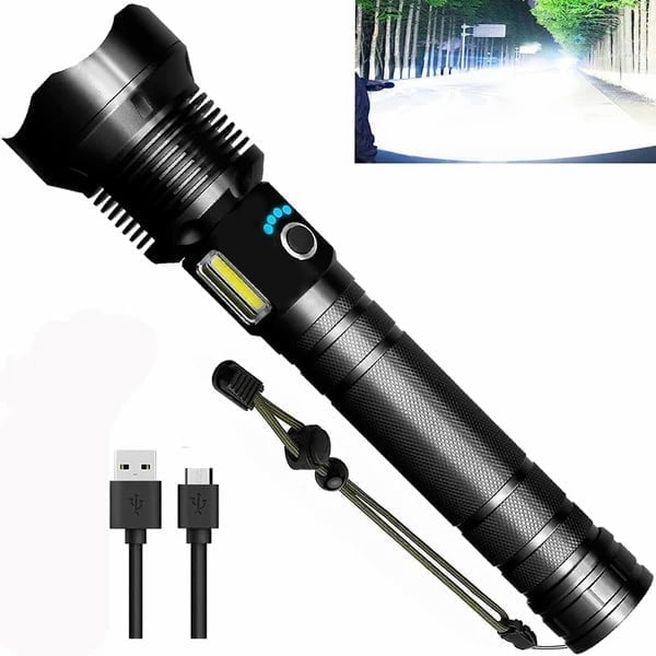 🔥LAST DAY SALE 49% OFF🔥 - LED Rechargeable Tactical Laser Flashlight High Lumens