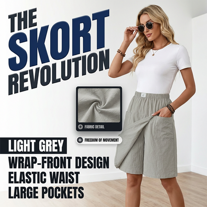🩳Women's Casual Elastic Waist Wrap Skort