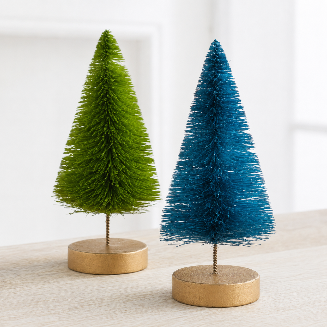 6-Piece Bottle Brush Tree Set — Neutral-Style Home Decor