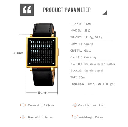 ⌚mens letter led square digital watches⌚