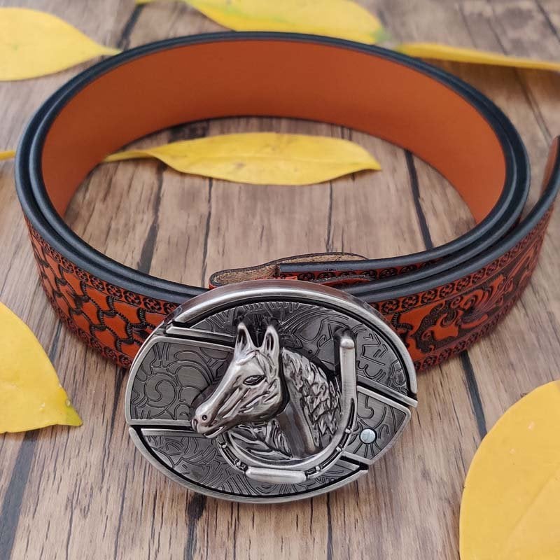 🔥LAST DAY 50% OFF🔥Fashion Punk Hidden Folding Knife Leather Belt