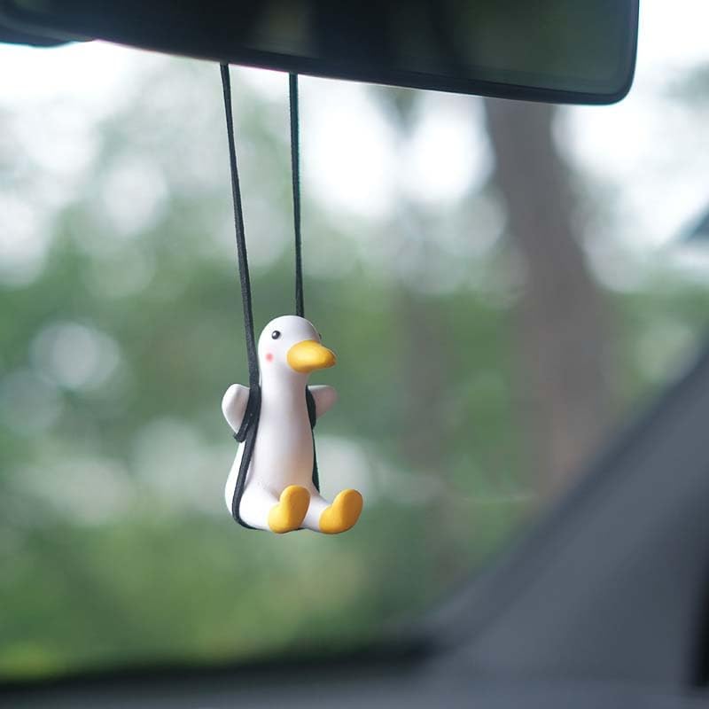 Cute Swinging Duck Car Ornament / Rearview Mirror Pendant