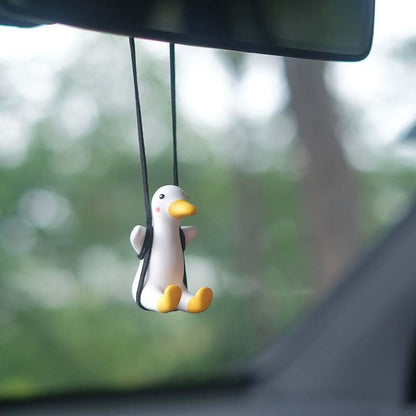 Cute Swinging Duck Car Ornament / Rearview Mirror Pendant