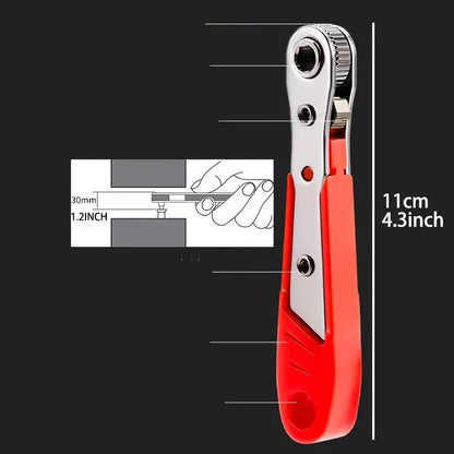 Ratchet screwdriver, suitable for tight spaces.