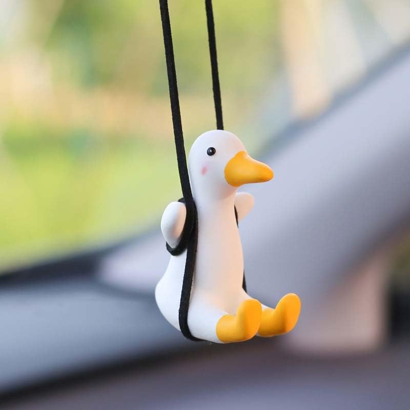 Cute Swinging Duck Car Ornament / Rearview Mirror Pendant