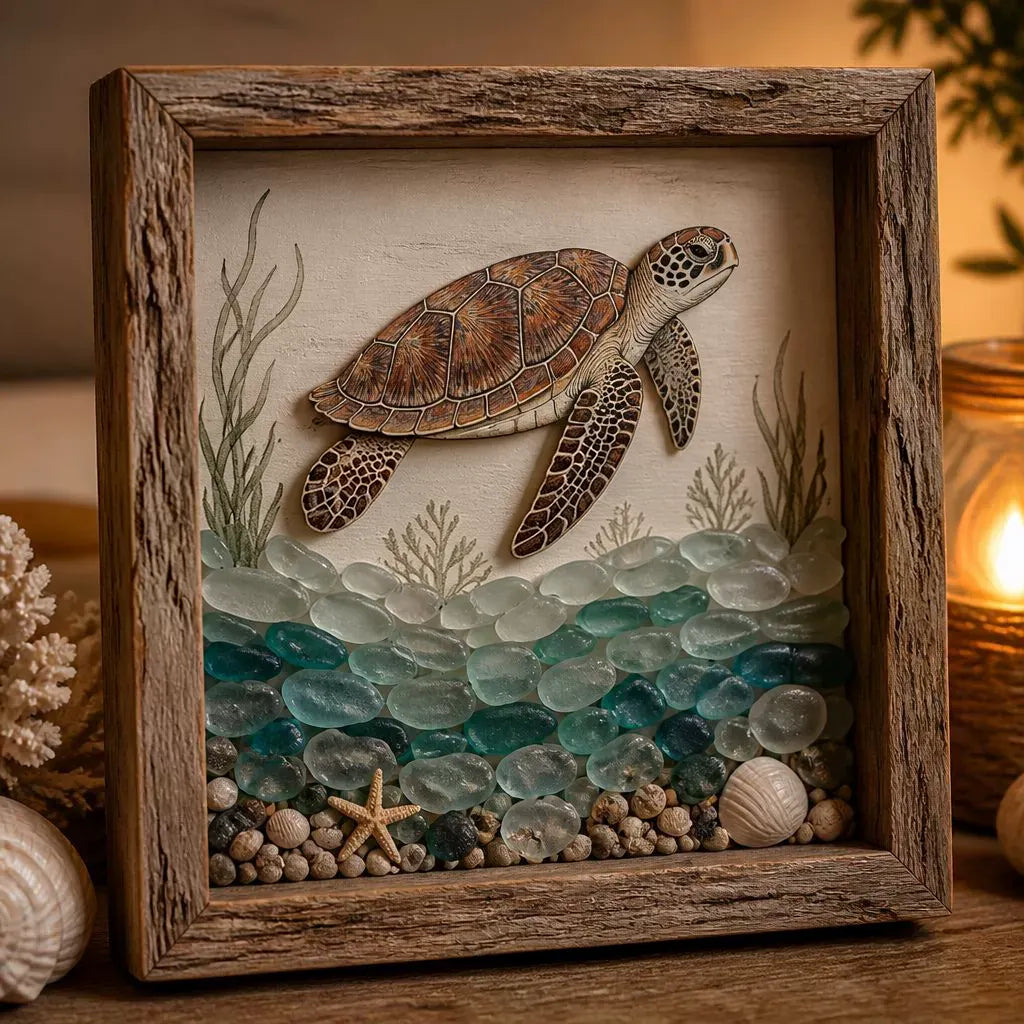 🌊✨Limited-Time Hot Seller🗼Sea Glass Shadow Box Night Light