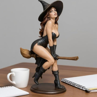 🧹 "Spellbound Beauty" – Sexy Witch Bookshelf Figurine