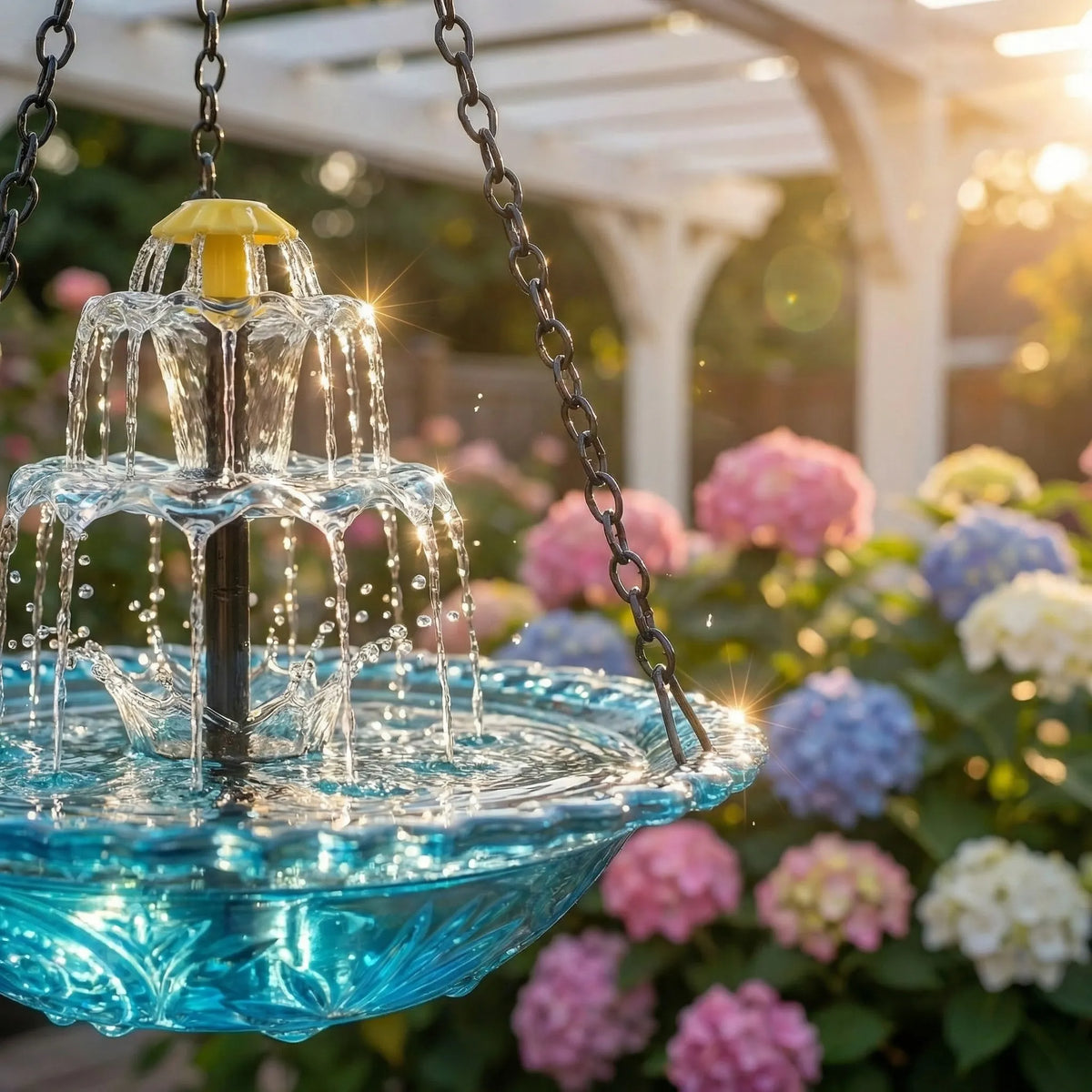 💥Hot Selling Item🕊️🕊️Solar-Powered Waterfall-Style Hanging Bird Bath Fountain