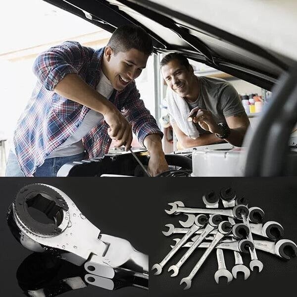 🔥🔥Open Tubing Ratchet Wrench (Fixed Head-Flexible Head 2 IN 1)