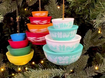 🎉🎅Miniature Pyrex-Inspired Mixing Bowls🎄