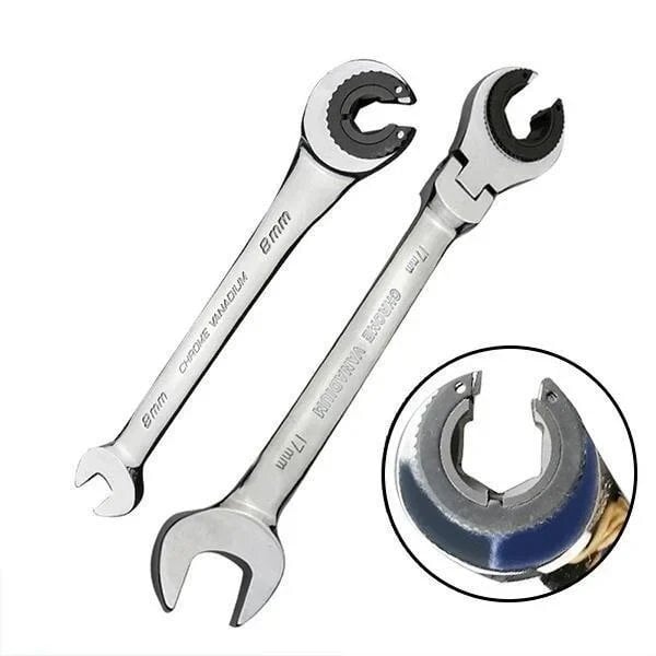 🔥🔥Open Tubing Ratchet Wrench (Fixed Head-Flexible Head 2 IN 1)