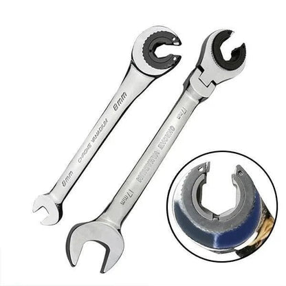 🔥🔥Open Tubing Ratchet Wrench (Fixed Head-Flexible Head 2 IN 1)