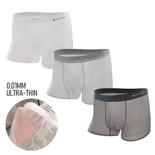 🔥🎁Comfort Men's Ultra-Thin Cooling Boxer Briefs Lightweight Microfiber Underwear Breathable No-Show Design ( 💥 3 PACK )