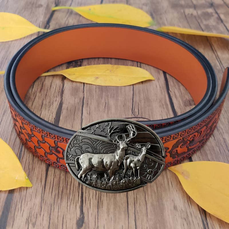 🔥LAST DAY 50% OFF🔥Fashion Punk Hidden Folding Knife Leather Belt