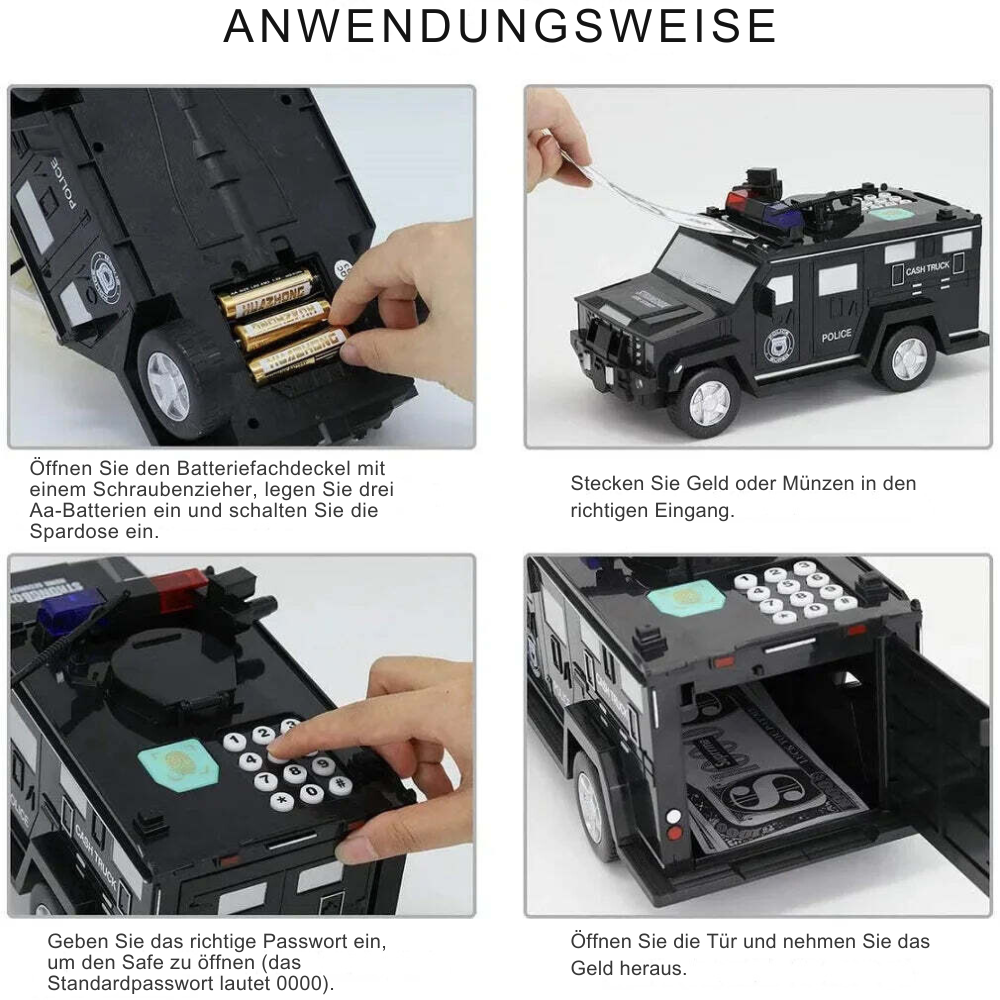 Armored Car Money Saving Box, Electronic Piggy Bank for Boys & Girls