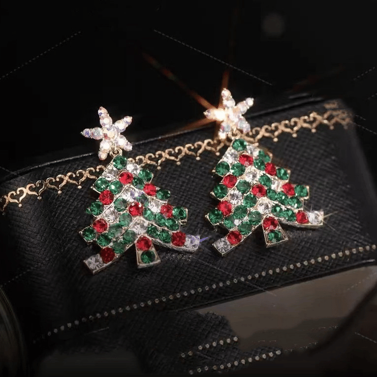 Radiantgrp - Shiny Christmas Tree Earrings