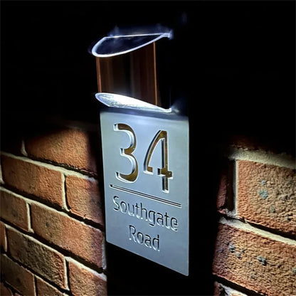 Radiantgrp - Personalized Solar Modern Door Plaque