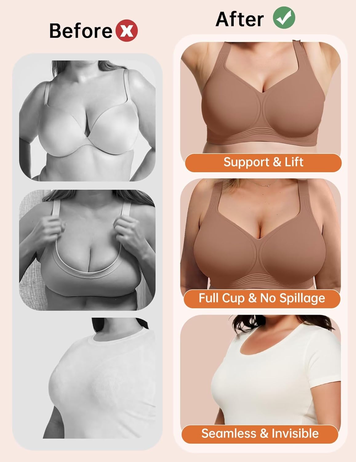 Vertvie Plus Size Jelly Bra