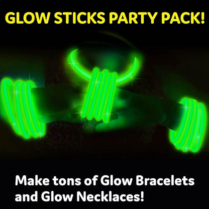 Party Extra Bright Glow Sticks Bulk Party Supplies 100 Count - 8 Inch Glow in the Dark Halloween Party Favors