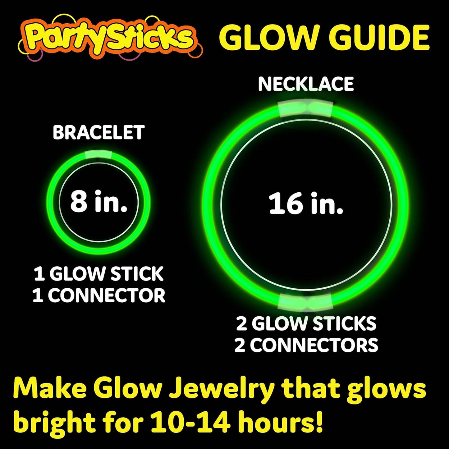 Party Extra Bright Glow Sticks Bulk Party Supplies 100 Count - 8 Inch Glow in the Dark Halloween Party Favors