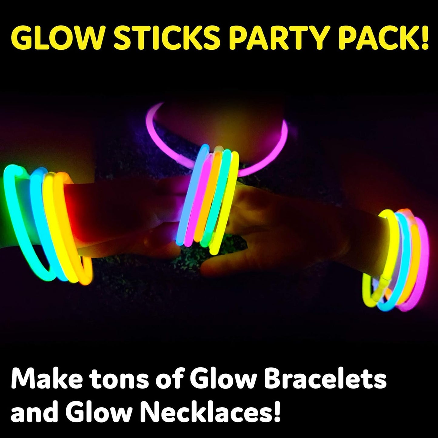 Party Extra Bright Glow Sticks Bulk Party Supplies 100 Count - 8 Inch Glow in the Dark Halloween Party Favors