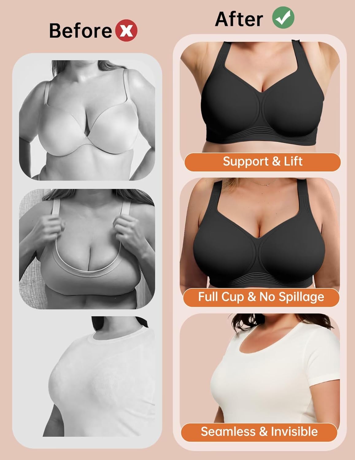 Vertvie Plus Size Jelly Bra