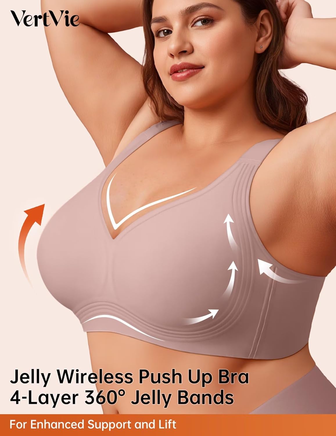 Vertvie Plus Size Jelly Bra