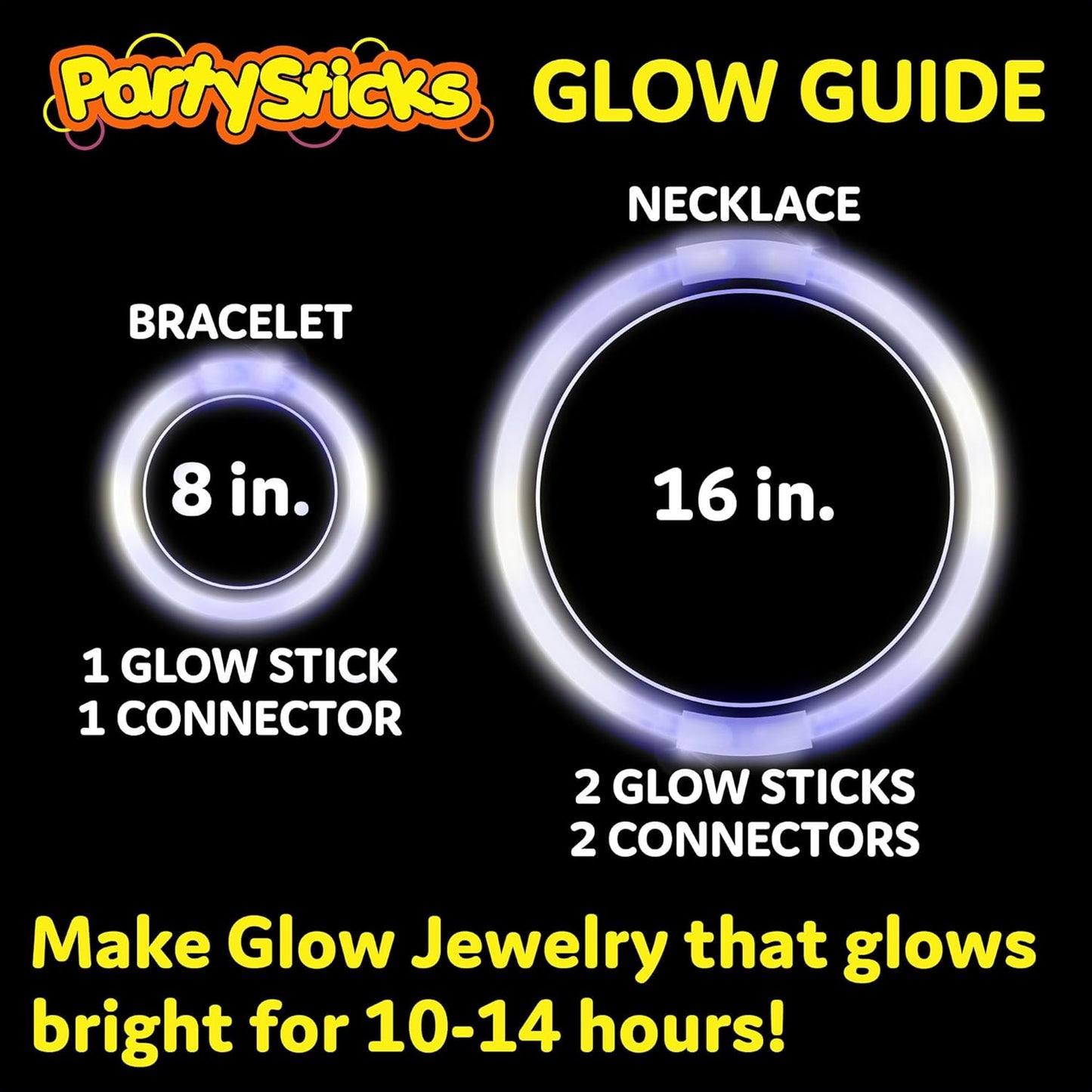 Party Extra Bright Glow Sticks Bulk Party Supplies 100 Count - 8 Inch Glow in the Dark Halloween Party Favors