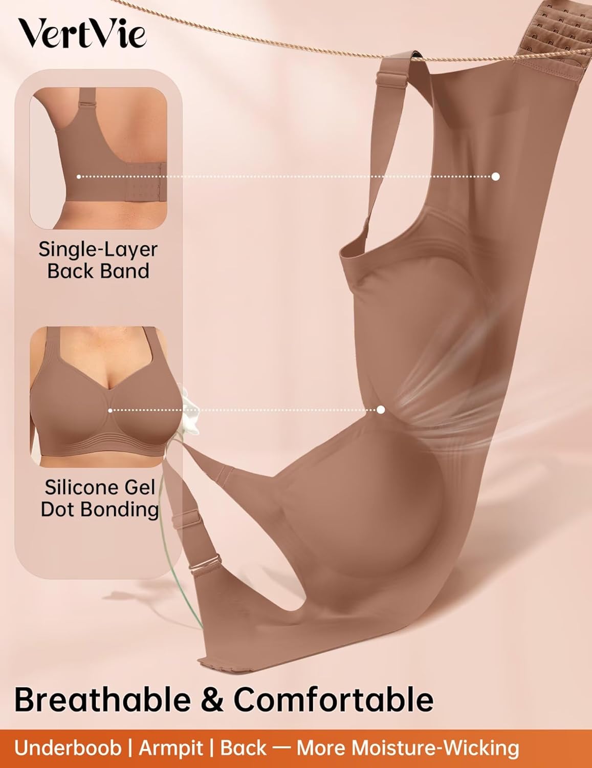 Vertvie Plus Size Jelly Bra