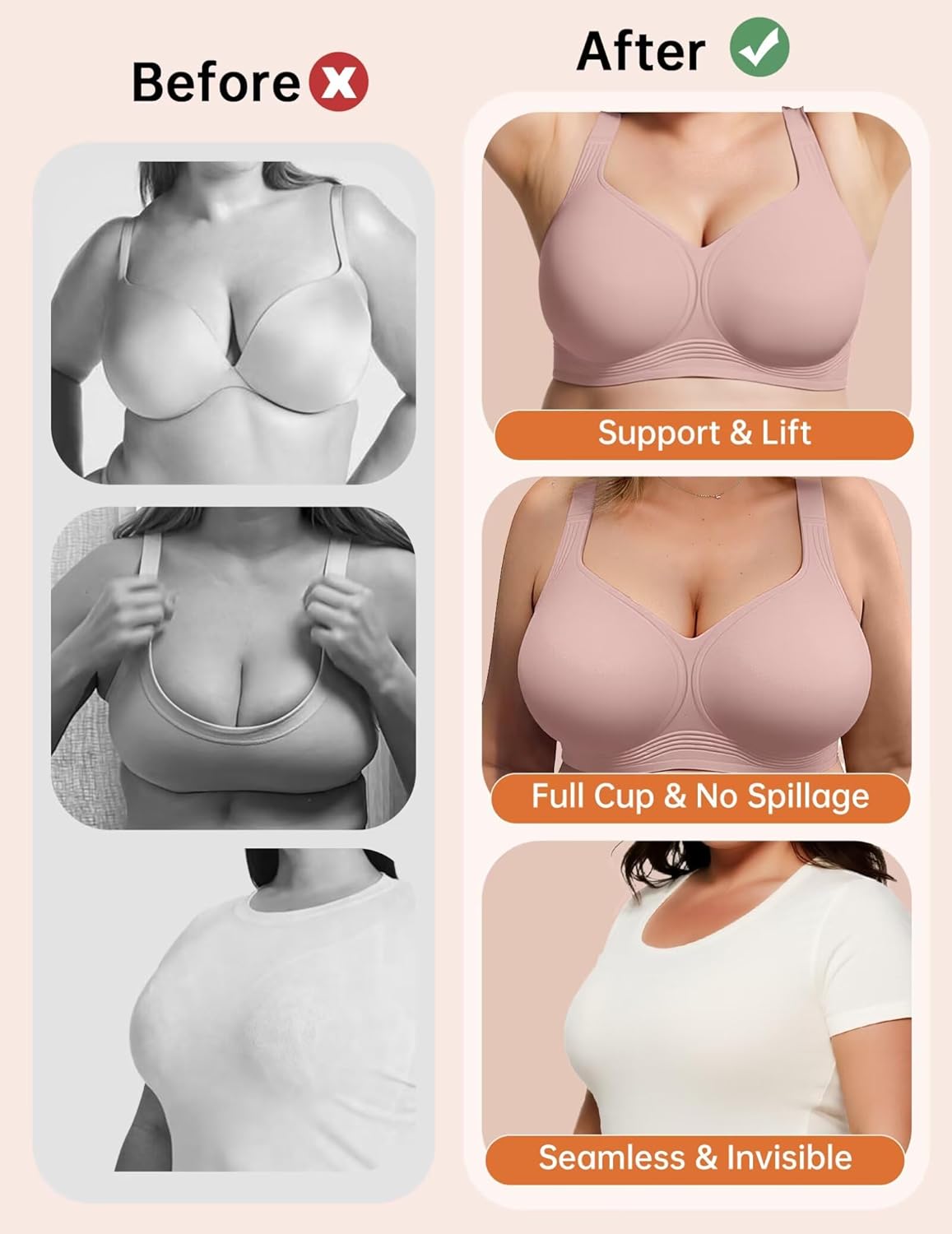 Vertvie Plus Size Jelly Bra