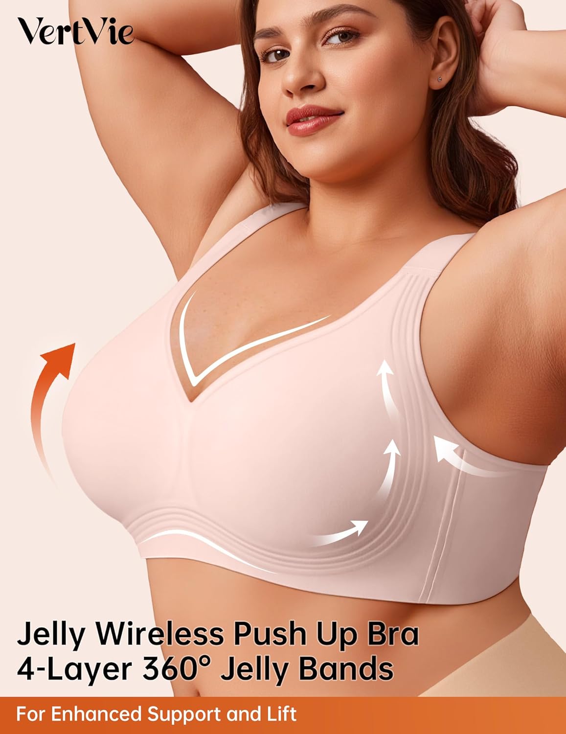 Vertvie Plus Size Jelly Bra