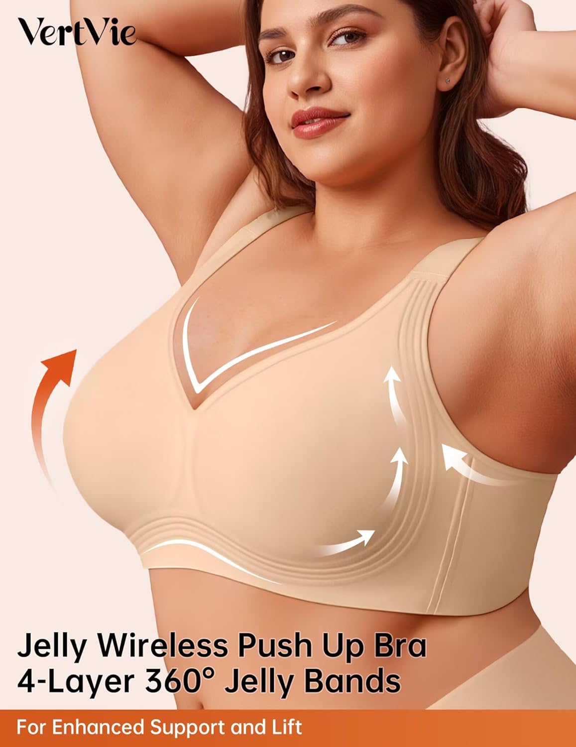 Vertvie Plus Size Jelly Bra