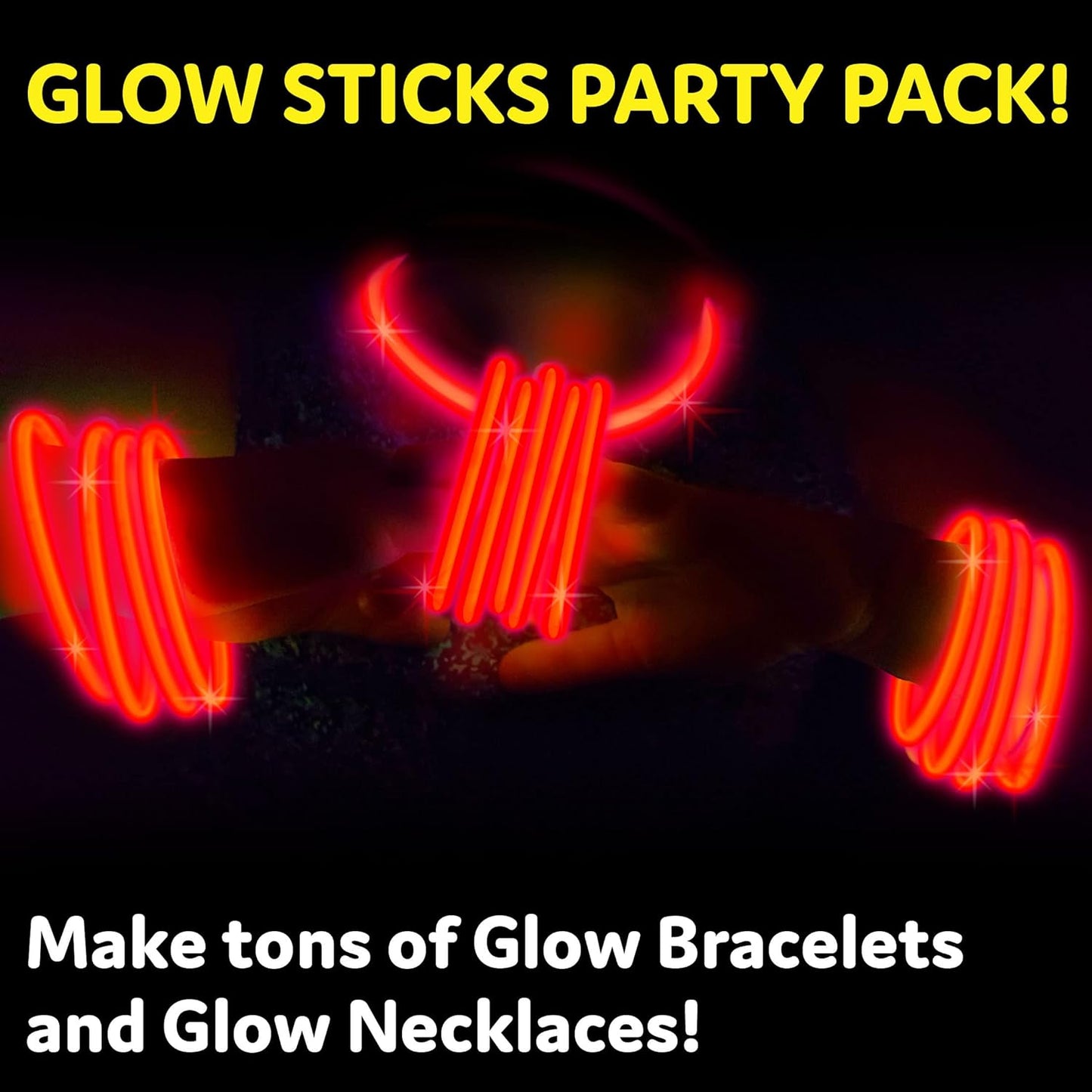 Party Extra Bright Glow Sticks Bulk Party Supplies 100 Count - 8 Inch Glow in the Dark Halloween Party Favors