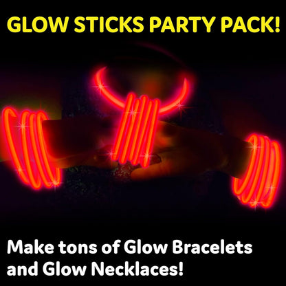 Party Extra Bright Glow Sticks Bulk Party Supplies 100 Count - 8 Inch Glow in the Dark Halloween Party Favors