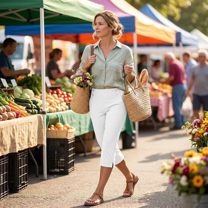 🔊Best-Selling Women High-Waisted Stretch Capri Pants for Summer
