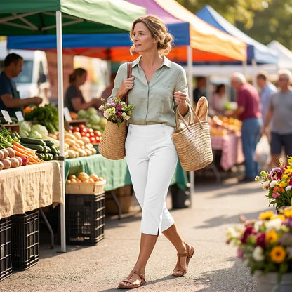 🔊Best-Selling Women High-Waisted Stretch Capri Pants for Summer