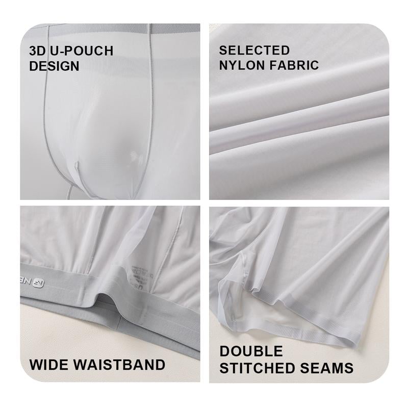 🔥🎁Comfort Men's Ultra-Thin Cooling Boxer Briefs Lightweight Microfiber Underwear Breathable No-Show Design ( 💥 3 PACK )