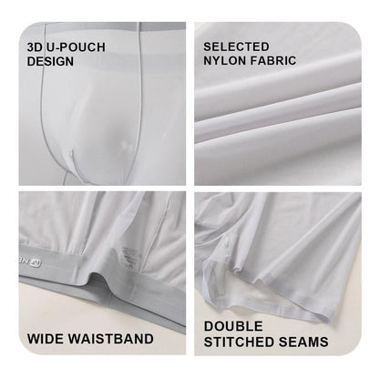 🔥🎁Comfort Men's Ultra-Thin Cooling Boxer Briefs Lightweight Microfiber Underwear Breathable No-Show Design ( 💥 3 PACK )