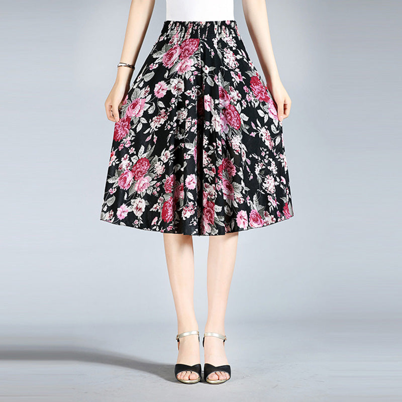 Radiantgrp - Women's Vintage Style Wide Leg Culottes
