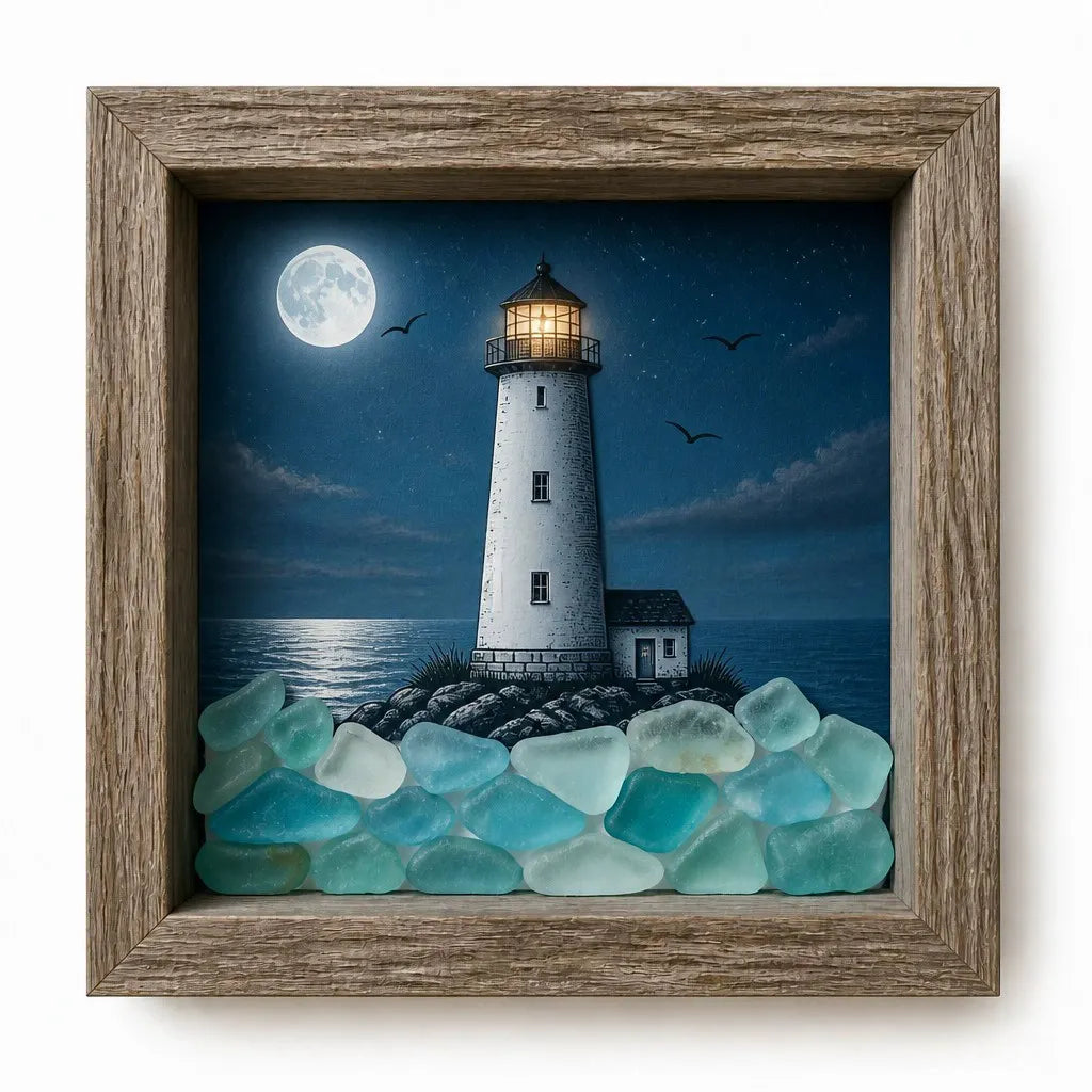 🌊✨Limited-Time Hot Seller🗼Sea Glass Shadow Box Night Light