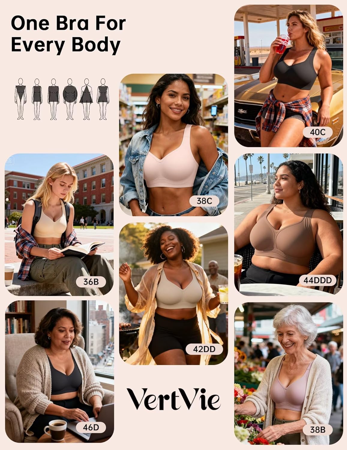 Vertvie Plus Size Jelly Bra
