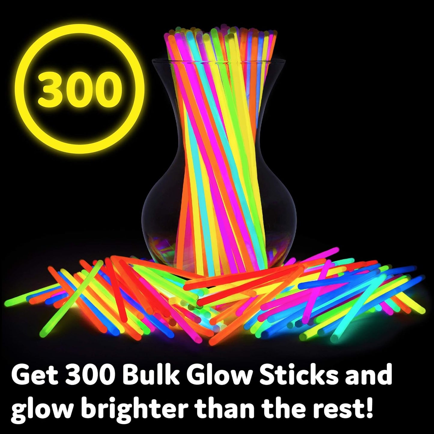 Party Extra Bright Glow Sticks Bulk Party Supplies 100 Count - 8 Inch Glow in the Dark Halloween Party Favors