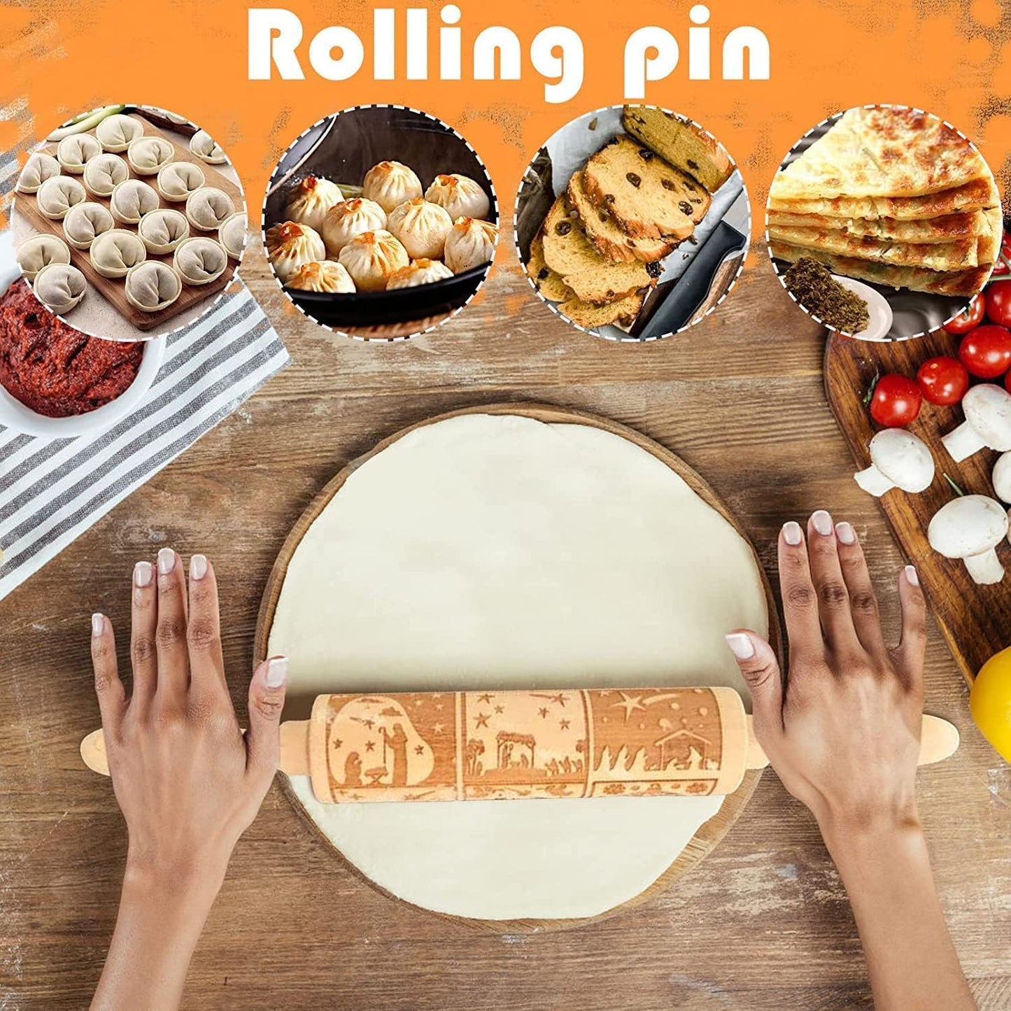 Gingerbread man rolling pin