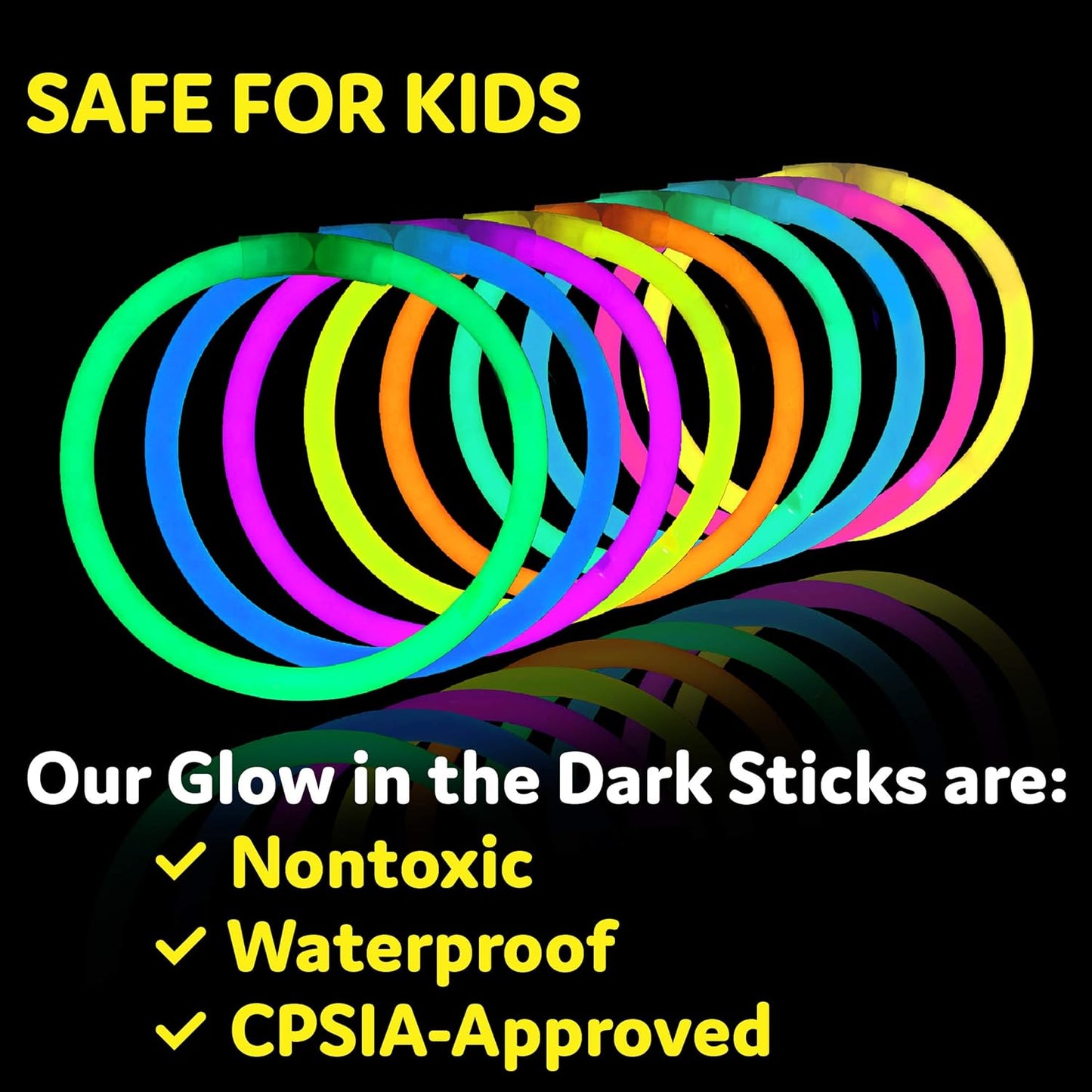 Party Extra Bright Glow Sticks Bulk Party Supplies 100 Count - 8 Inch Glow in the Dark Halloween Party Favors