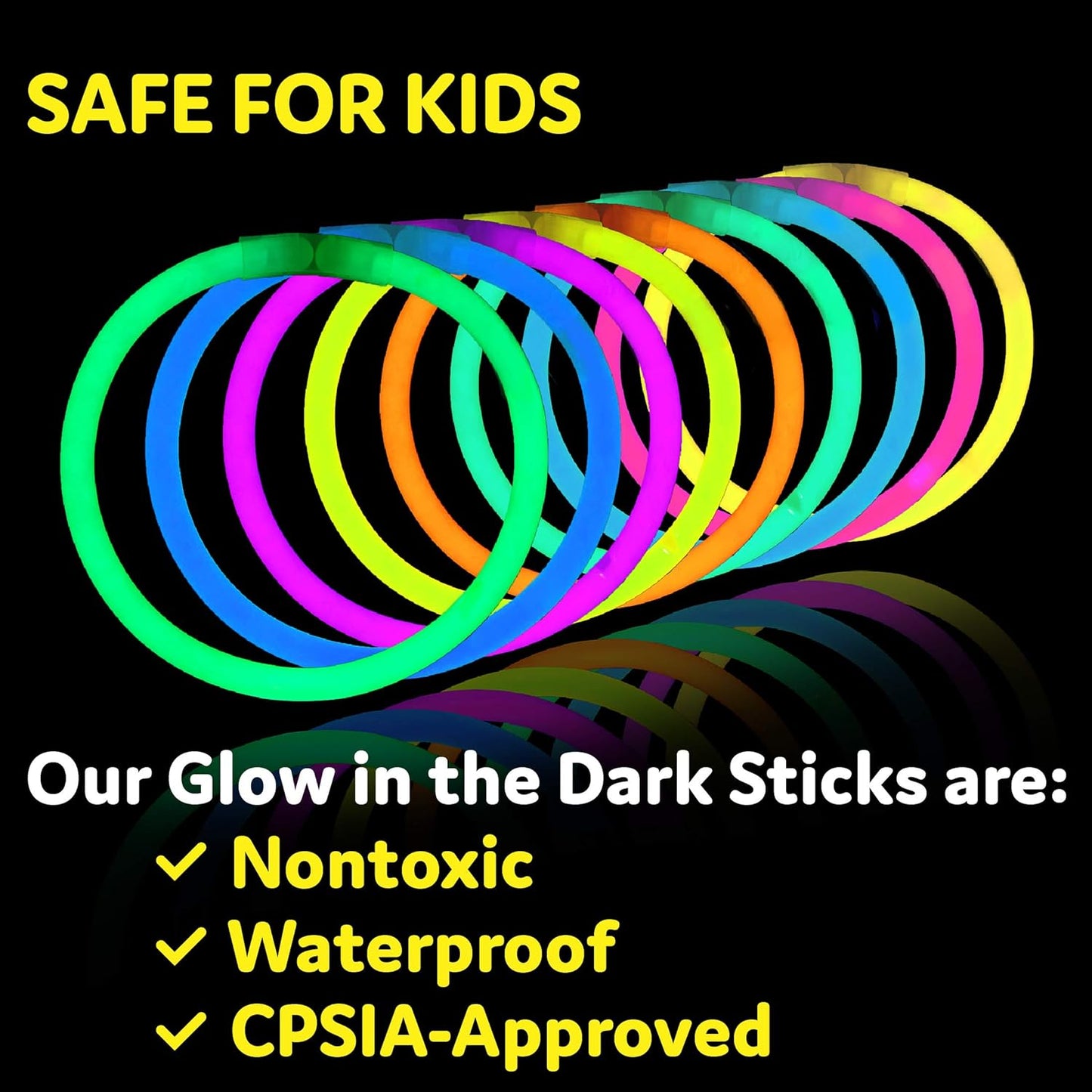 Party Extra Bright Glow Sticks Bulk Party Supplies 100 Count - 8 Inch Glow in the Dark Halloween Party Favors