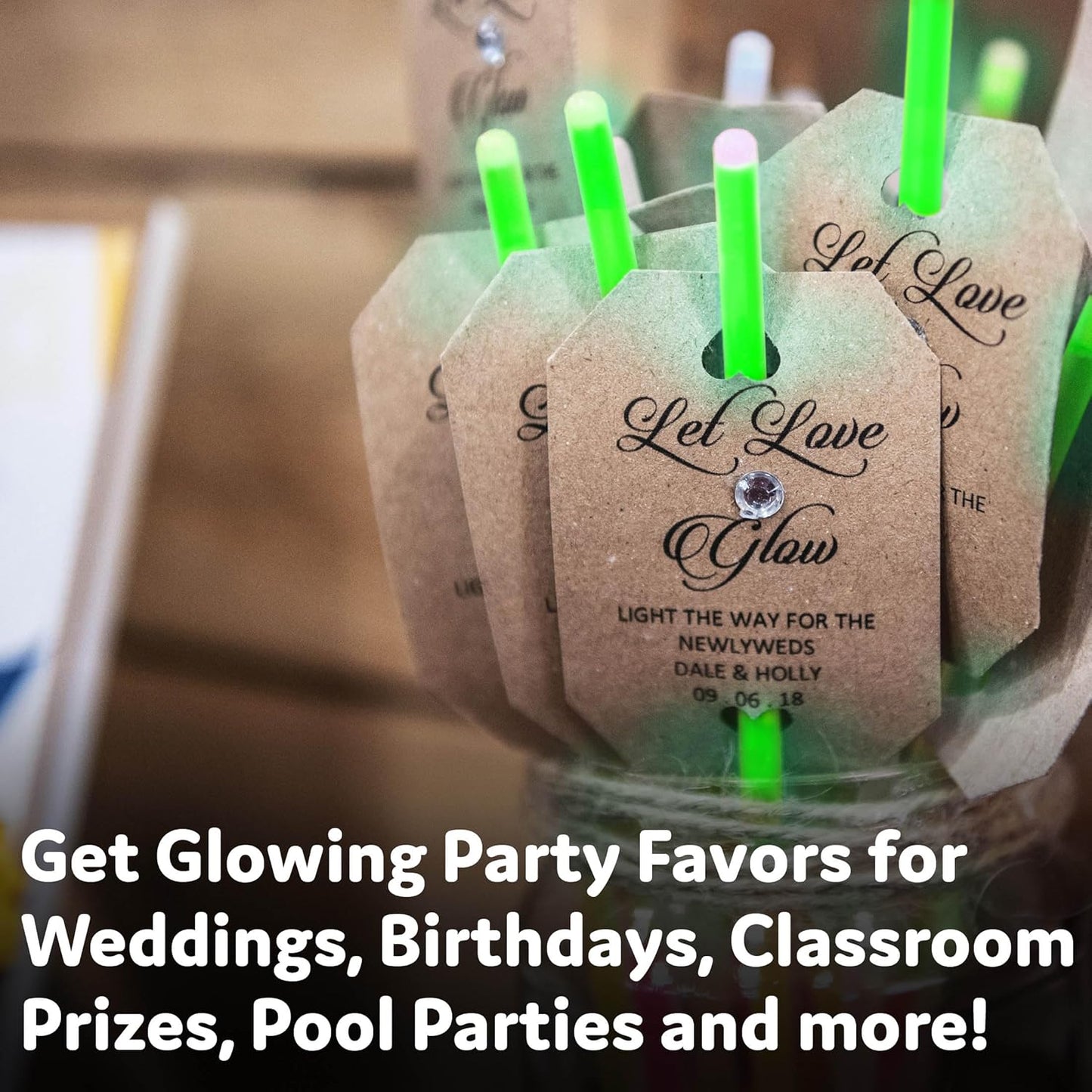 Party Extra Bright Glow Sticks Bulk Party Supplies 100 Count - 8 Inch Glow in the Dark Halloween Party Favors