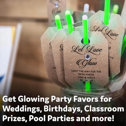 Party Extra Bright Glow Sticks Bulk Party Supplies 100 Count - 8 Inch Glow in the Dark Halloween Party Favors